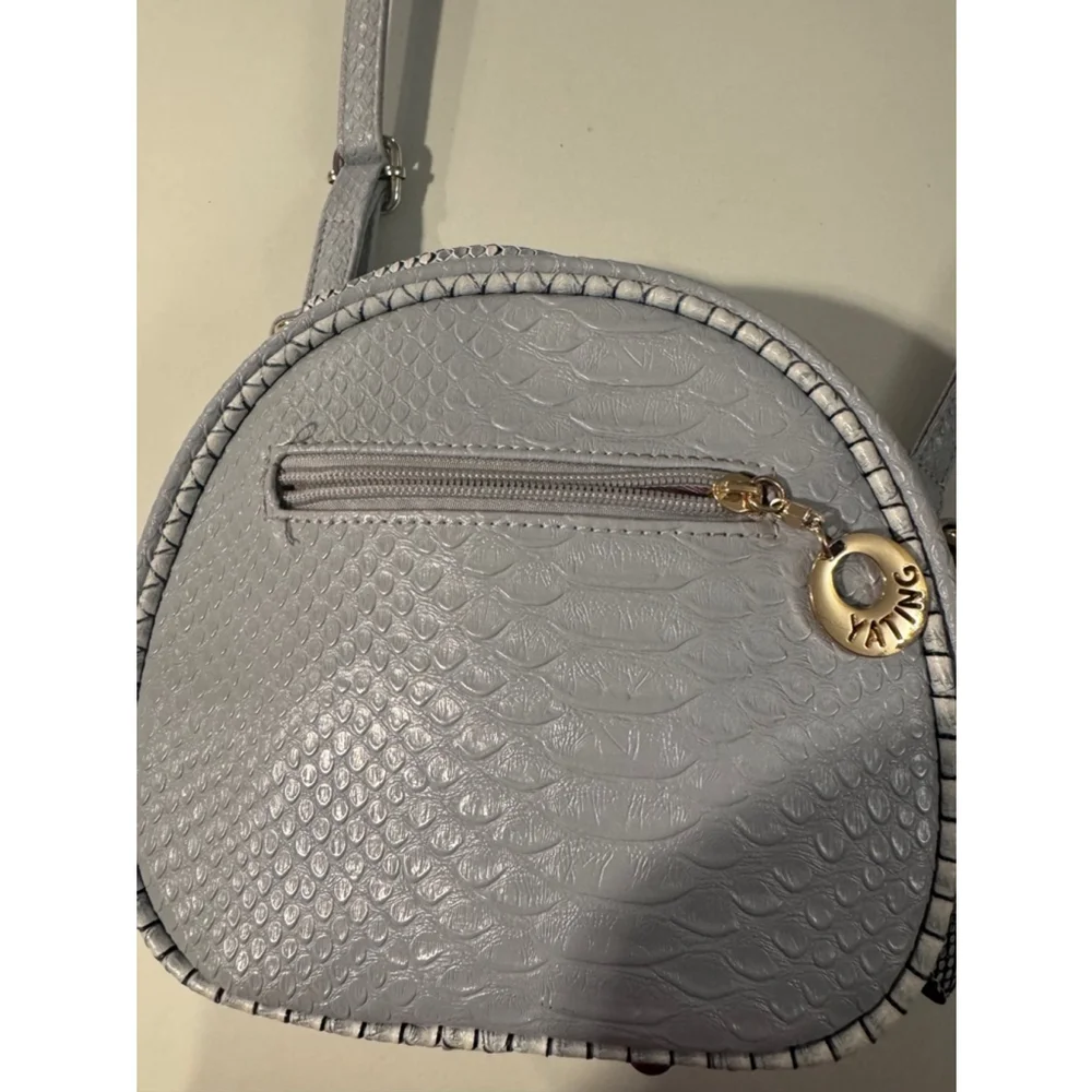 Yating Circular Grayish Purple Crossbody with Bow Accent